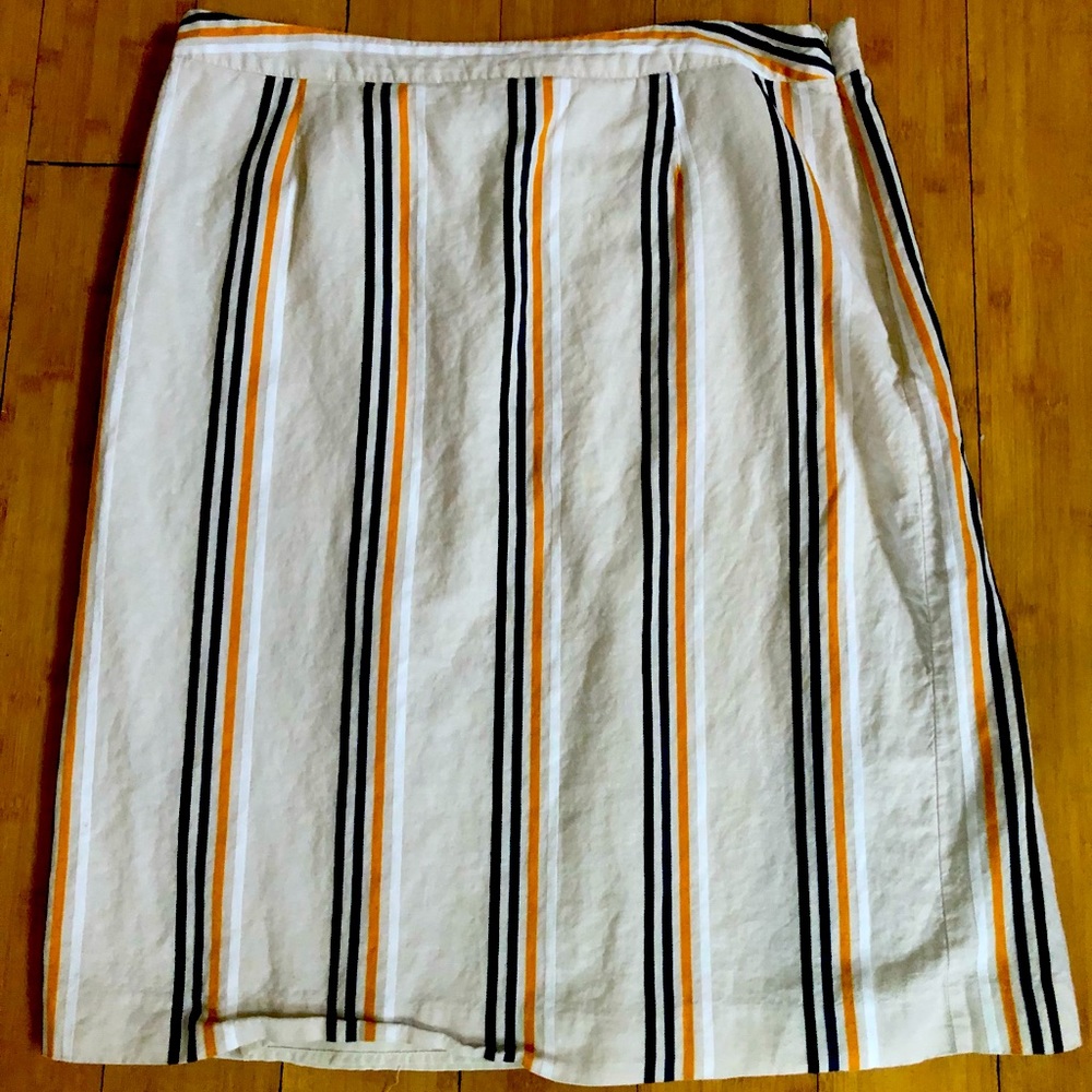 Who What Wear lined ivory skirt with stripes, size 14